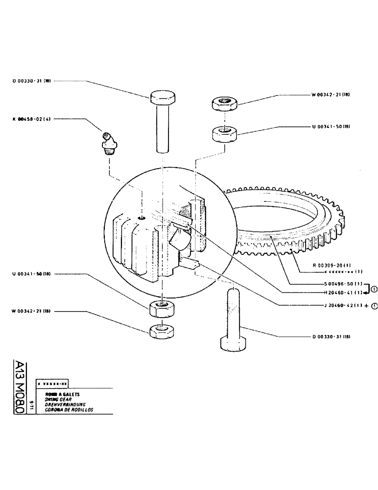 Схема запчастей Case TC45 - (008) - SWING GEAR 