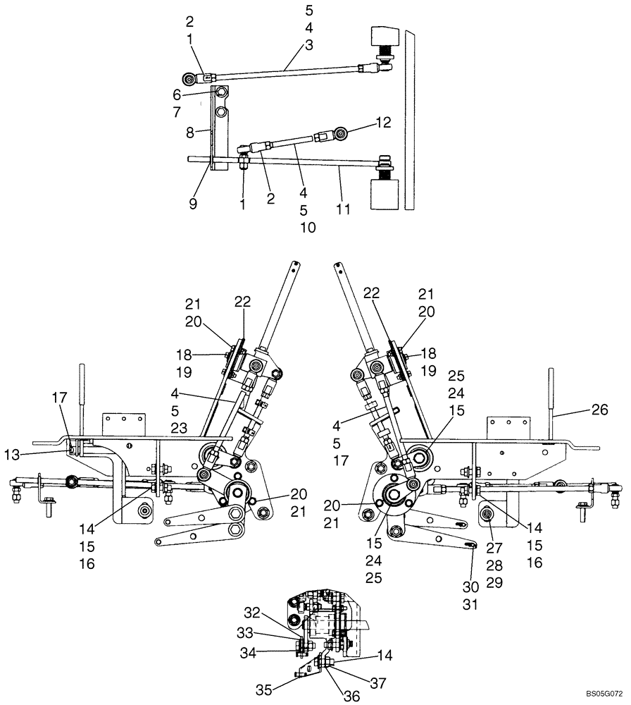 Схема запчастей Case 435 - (09-12) - LINKAGE - LOADER AND GROUND DRIVE (09) - CHASSIS