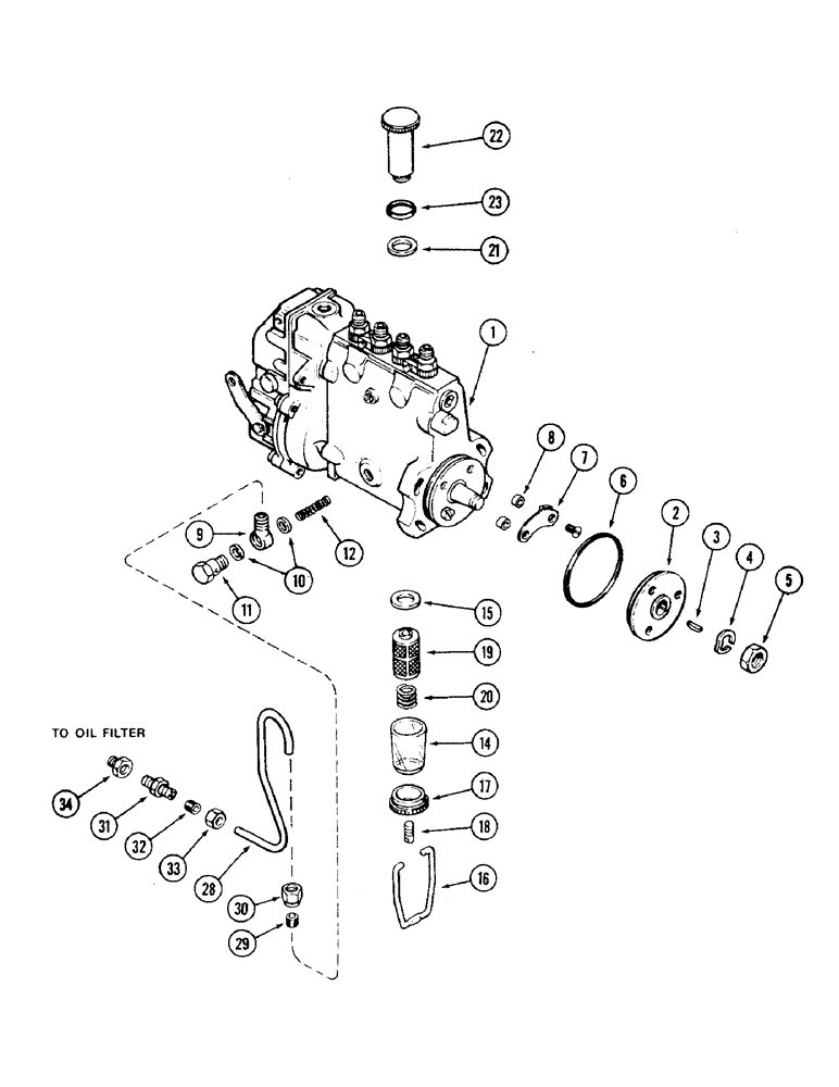 Схема запчастей Case 475 - (064) - A64993 FUEL INJECTION PUMP, 336BD DIESEL ENGINE, WITH LUBE ON ENGINE SIDE OF PUMP (10) - ENGINE