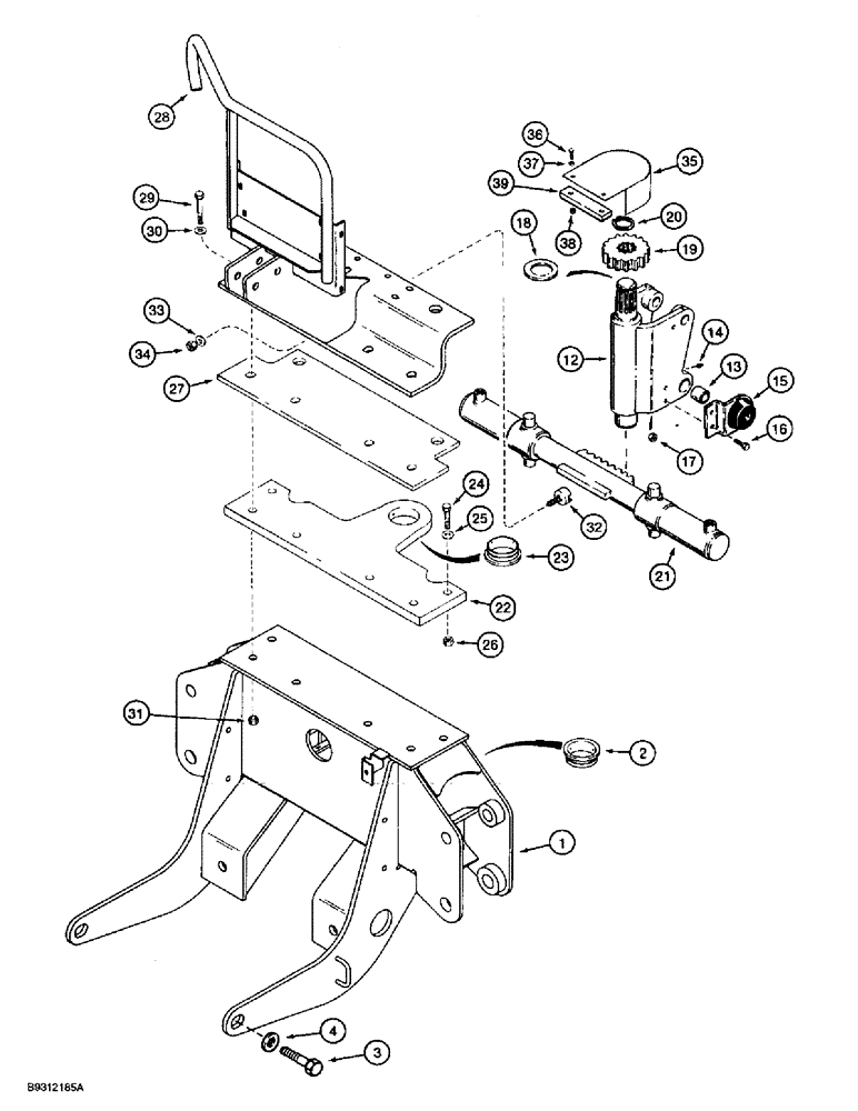 Схема запчастей Case 560 - (9-024) - BACKHOE FRAME AND SWING TOWER, D100 BACKHOE (09) - CHASSIS/ATTACHMENTS