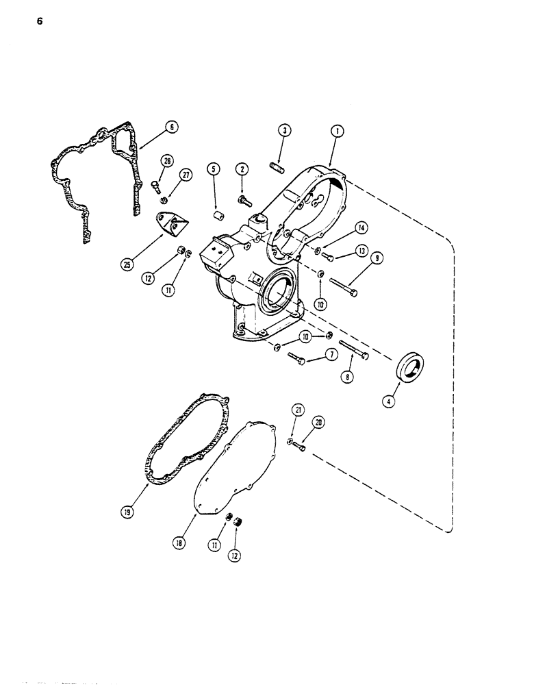 Схема запчастей Case DH5 - (06) - TIMING GEAR COVER (10) - ENGINE