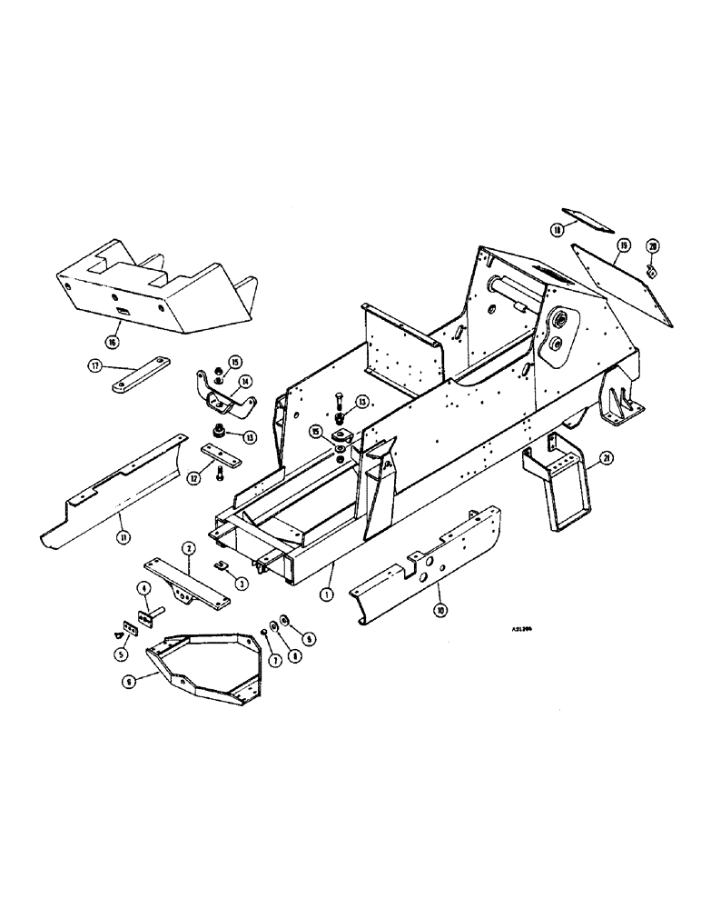 Схема запчастей Case W7E - (140) - CHASSIS, ENGINE MOUNTS AND RELATED PARTS (09) - CHASSIS