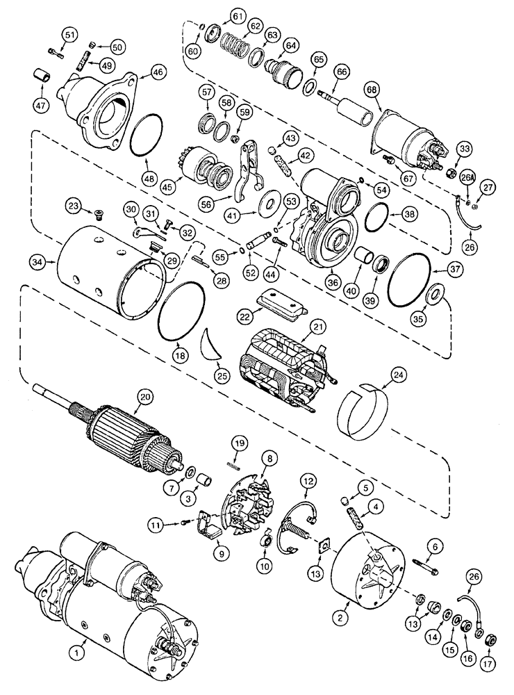 Схема запчастей Case 921B - (4-034) - STARTER ASSEMBLY (04) - ELECTRICAL SYSTEMS