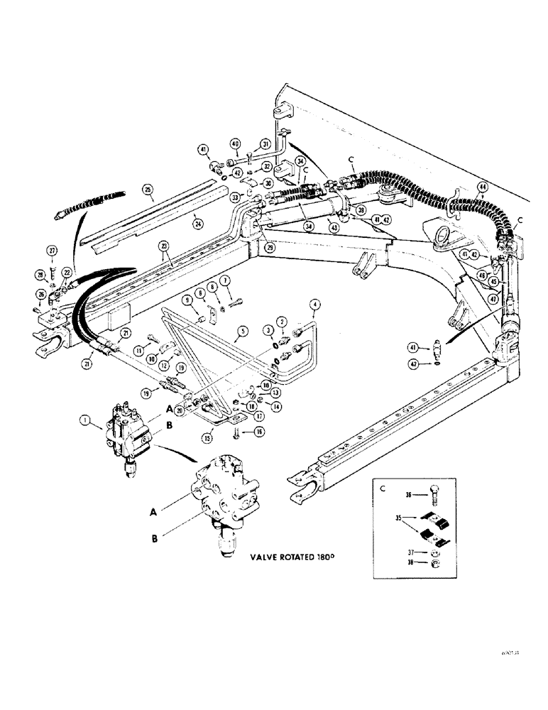 Схема запчастей Case 310G - (224) - POWER ANGLING DOZER HYDRAULICS, (ANGLE CIRCUIT) (07) - HYDRAULIC SYSTEM
