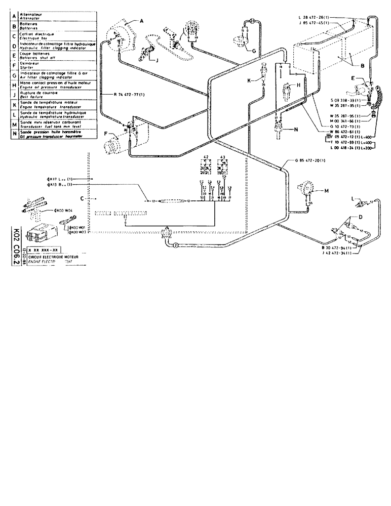 Схема запчастей Case 90BCL - (337) - ENGINE ELECTRIC CIRCUIT (06) - ELECTRICAL SYSTEMS