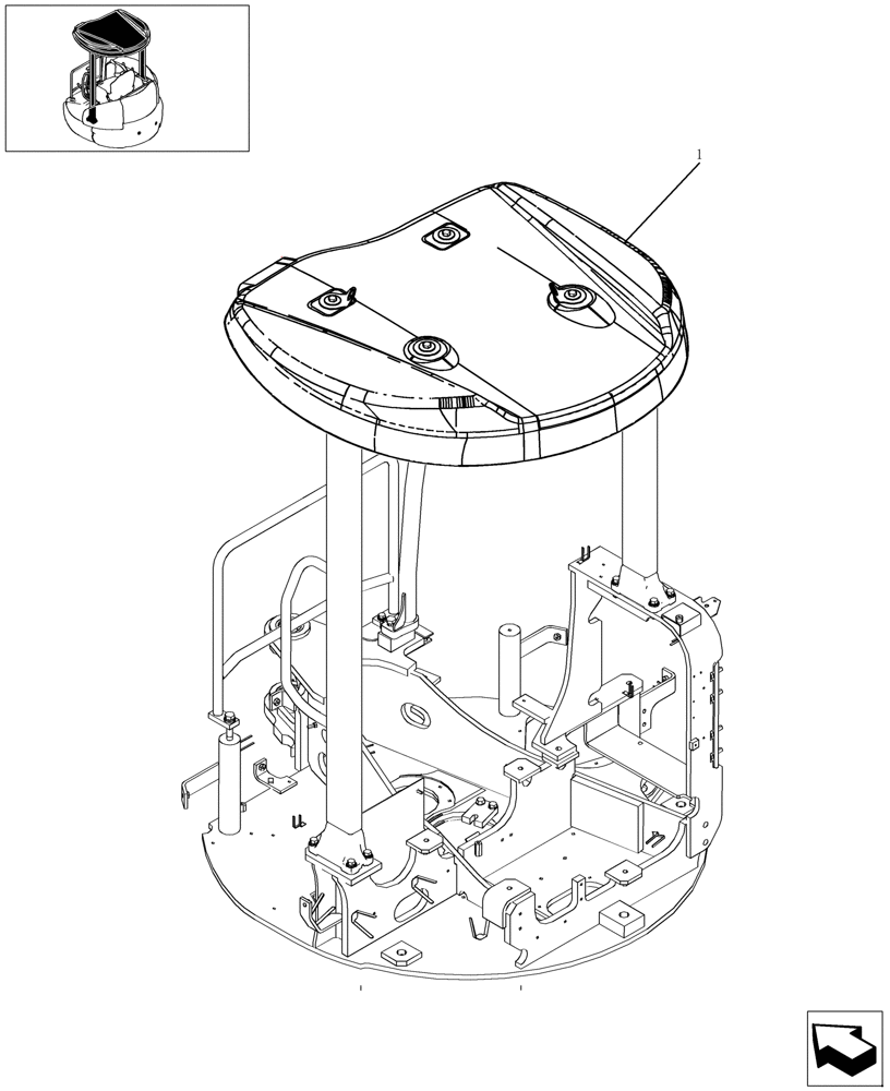 Схема запчастей Case CX20B - (202-29[1]) - CANOPY (90) - PLATFORM, CAB, BODYWORK AND DECALS