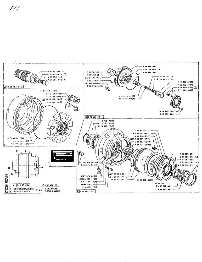 Схема запчастей Case 220 - (141) - HYDRAULIC MOTOR (07) - HYDRAULIC SYSTEM