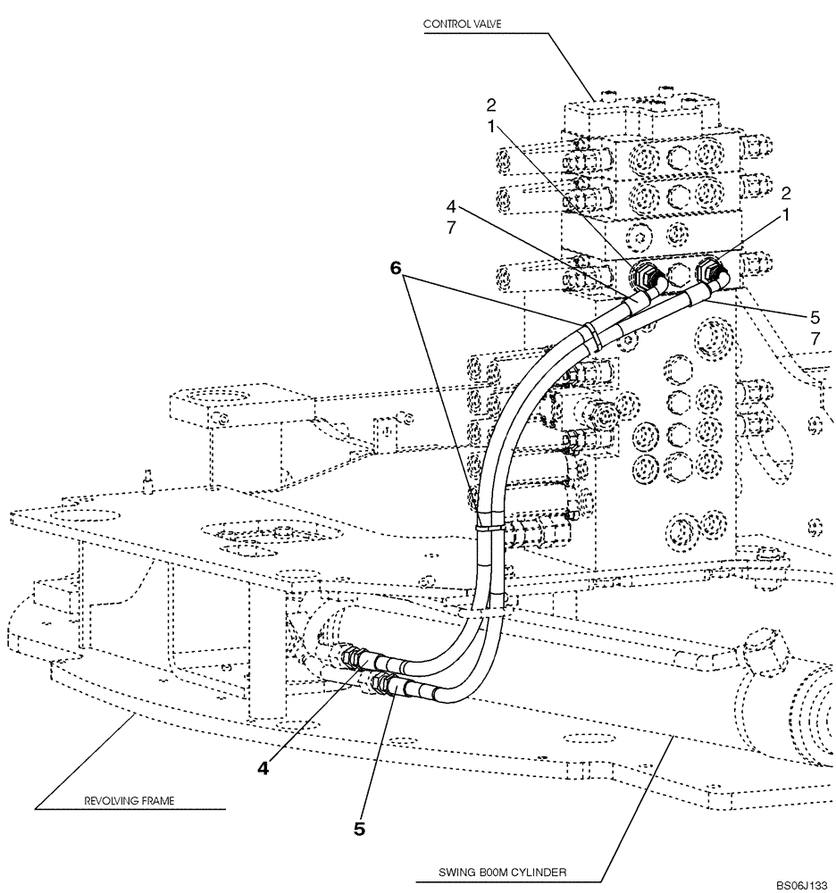 Схема запчастей Case CX80 - (08-21) - HYDRAULICS - BOOM SWING (08) - HYDRAULICS