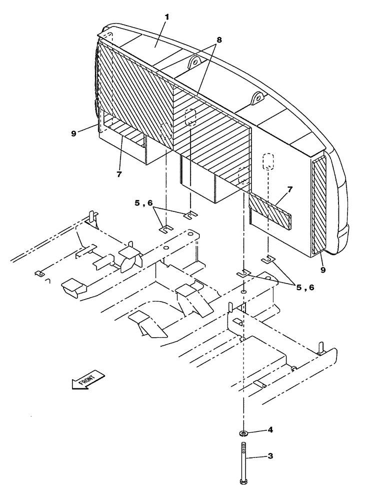 Схема запчастей Case CX350C - (09-004[01]) - COUNTERWEIGHT - SOUNDPROOFING - CX370C-CX370C NLC (09) - CHASSIS/ATTACHMENTS