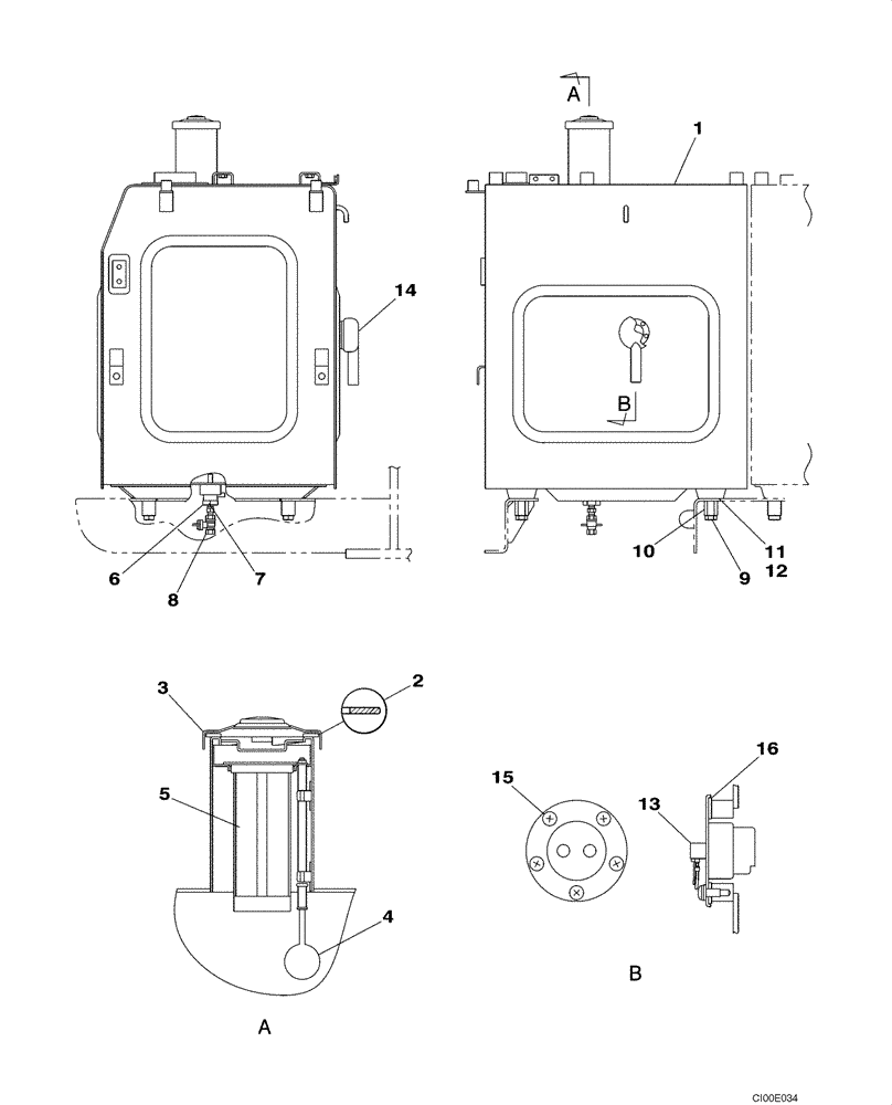 Схема запчастей Case CX160 - (03-01) - FUEL TANK (03) - FUEL SYSTEM