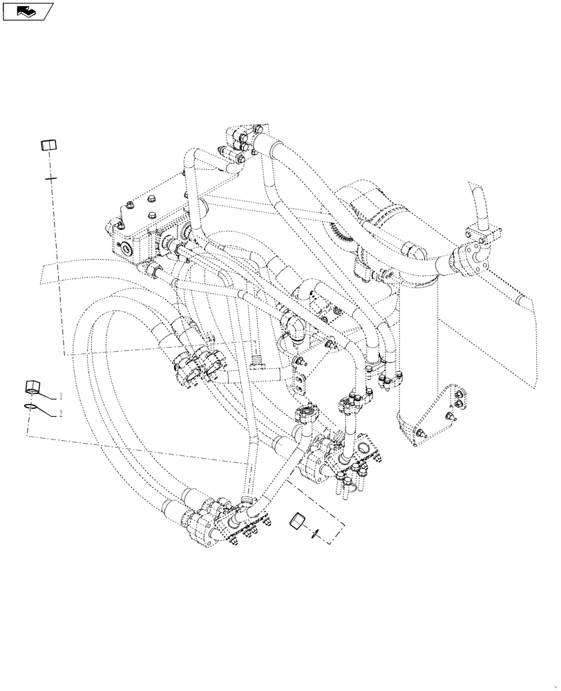 Схема запчастей Case 1021F - (35.200.02) - NON-RIDE CONTROL LINE INSTALLATION (35) - HYDRAULIC SYSTEMS