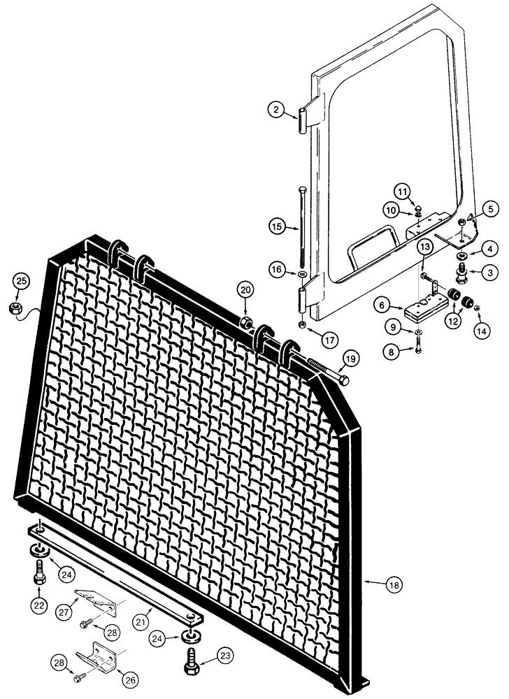 Схема запчастей Case 855E - (9-070) - CAB DOOR WINDOW AND REAR SCREEN (09) - CHASSIS/ATTACHMENTS