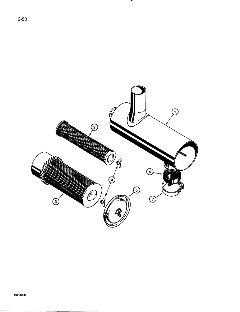 Схема запчастей Case 450C - (2-58) - AIR CLEANER (02) - ENGINE