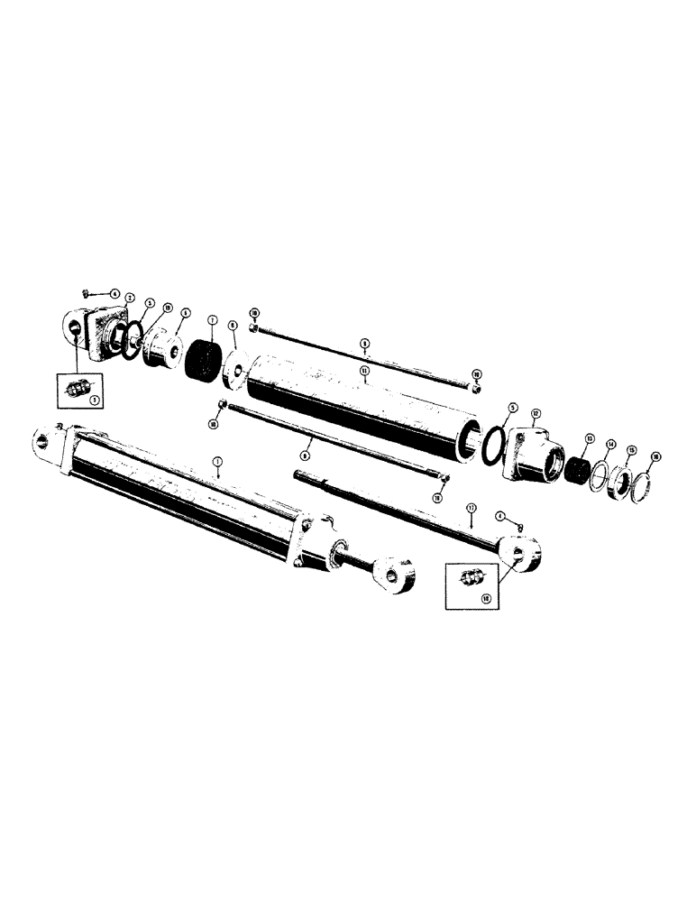 Схема запчастей Case 420B - (51) - 36070 BACKHOE HYDRAULIC BOOM CYLINDER 