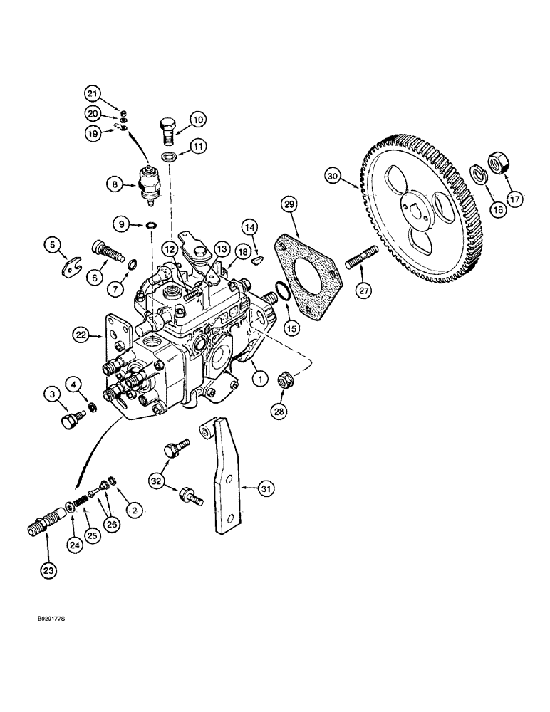 Схема запчастей Case 580SL - (3-10) - FUEL INJECTION PUMP AND DRIVE, 4T-390 ENGINE (03) - FUEL SYSTEM