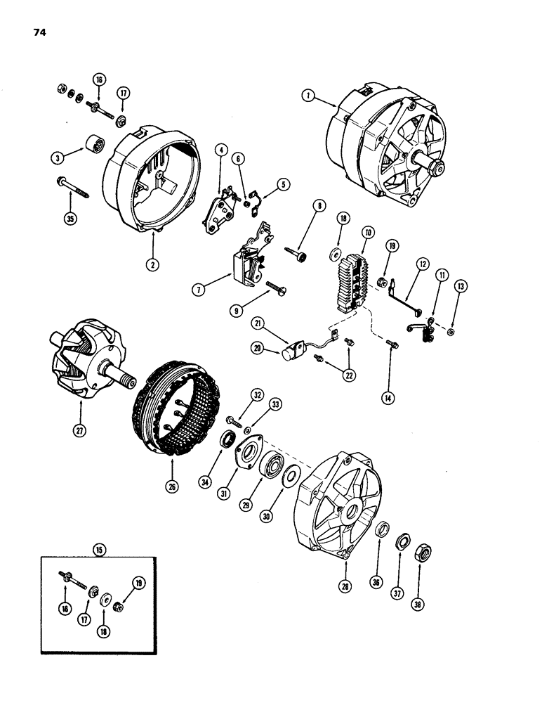 Схема запчастей Case W24B - (074) - L78103 ALTERNATOR, 40 AMP - 24 VOLT (04) - ELECTRICAL SYSTEMS