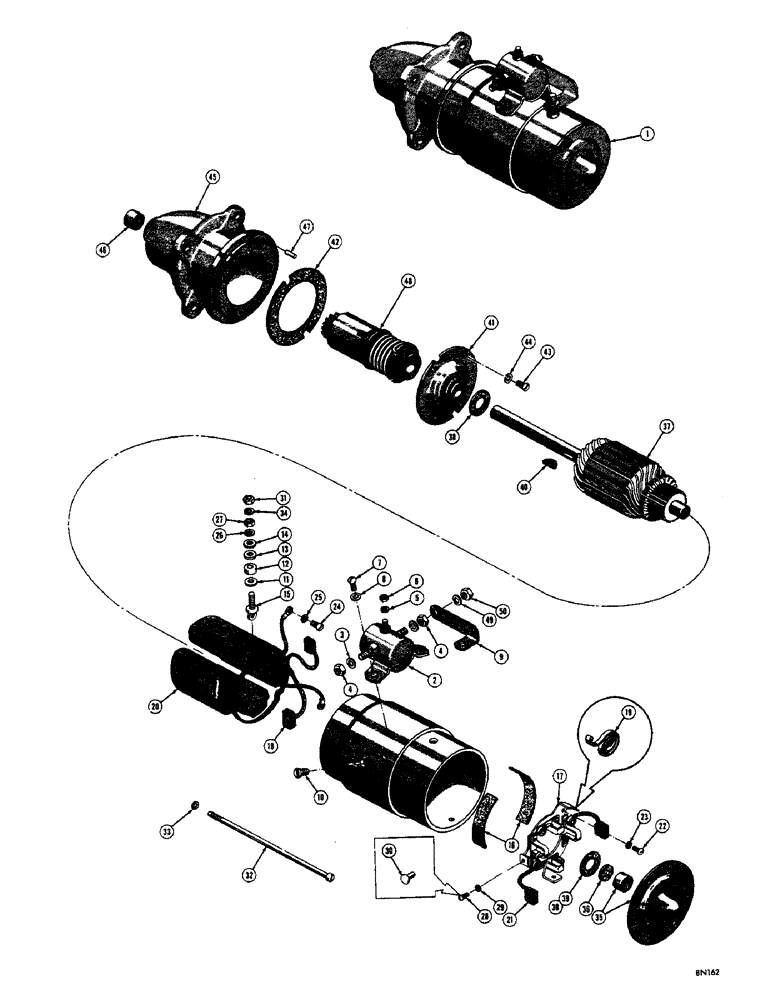 Схема запчастей Case 310F - (032) - G44888 STARTER - GAS (06) - ELECTRICAL SYSTEMS
