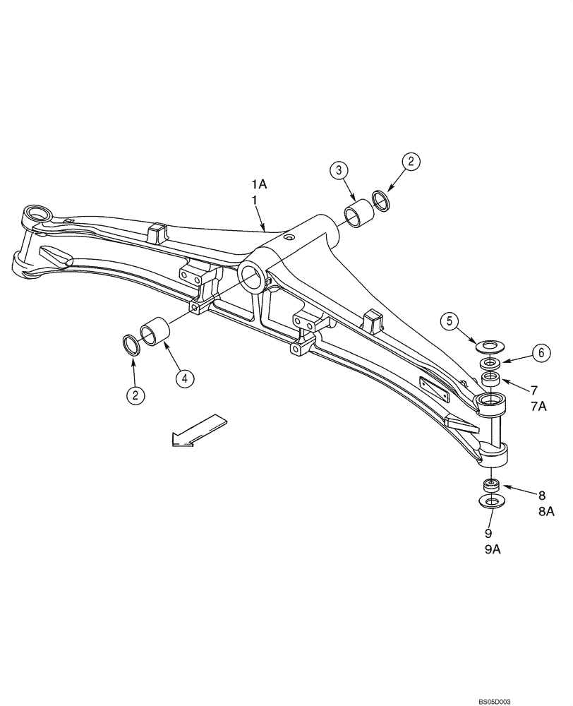 Схема запчастей Case 585G - (05-09) - AXLE, REAR (377979A1 / 86990837) - HOUSING (IF USED) (05) - STEERING
