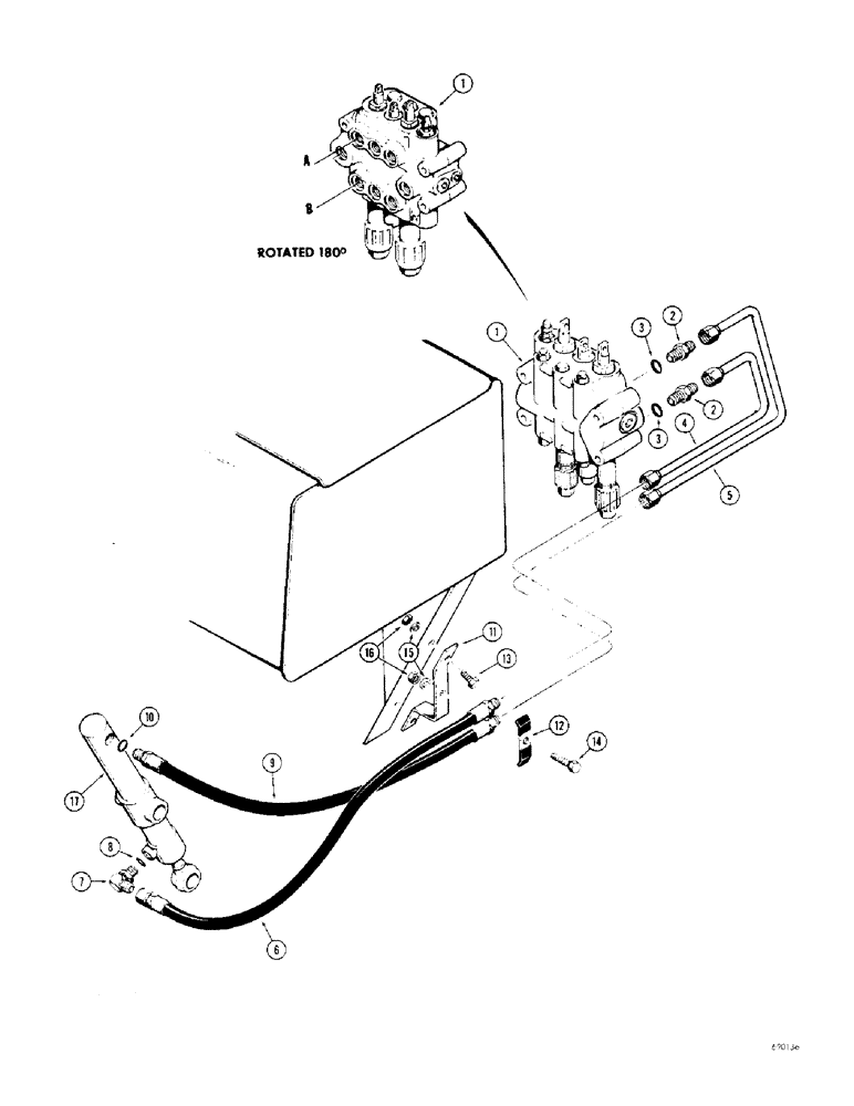 Схема запчастей Case 310G - (242) - RIPPER HYDRAULICS, (MODELS WITHOUT DIVERSION VALVE) (07) - HYDRAULIC SYSTEM