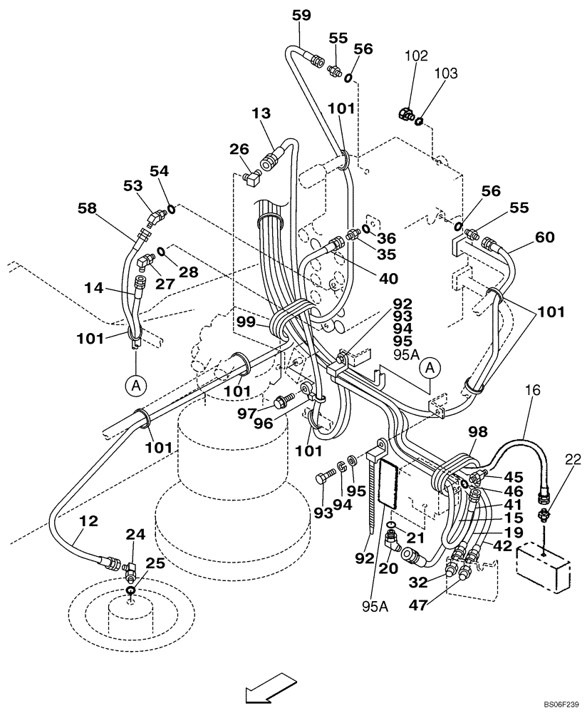 Схема запчастей Case CX210 - (08-29) - HYDRAULICS - PILOT PRESSURE, RETURN LINES (Nov 3 2009 8:16AM) (08) - HYDRAULICS
