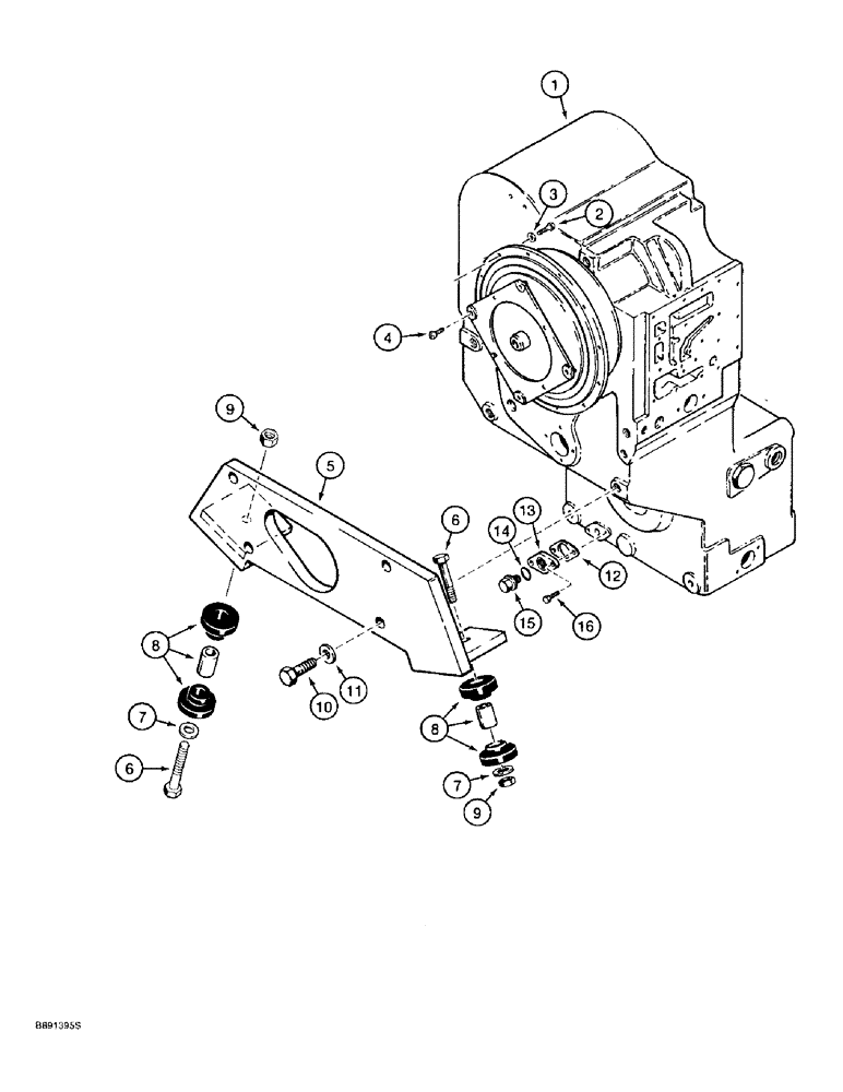 Схема запчастей Case 821B - (6-04) - TRANSMISSION MOUNTING (06) - POWER TRAIN