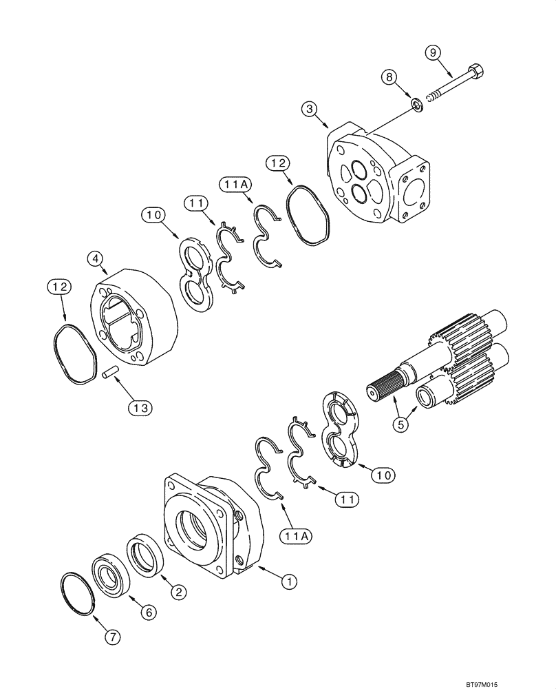 Схема запчастей Case 570MXT - (08-13) - PUMP, EQUIPMENT HYDRAULIC (08) - HYDRAULICS