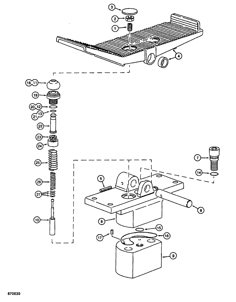Схема запчастей Case 688 - (8-112) - FOOT CONTROL VALVE (08) - HYDRAULICS