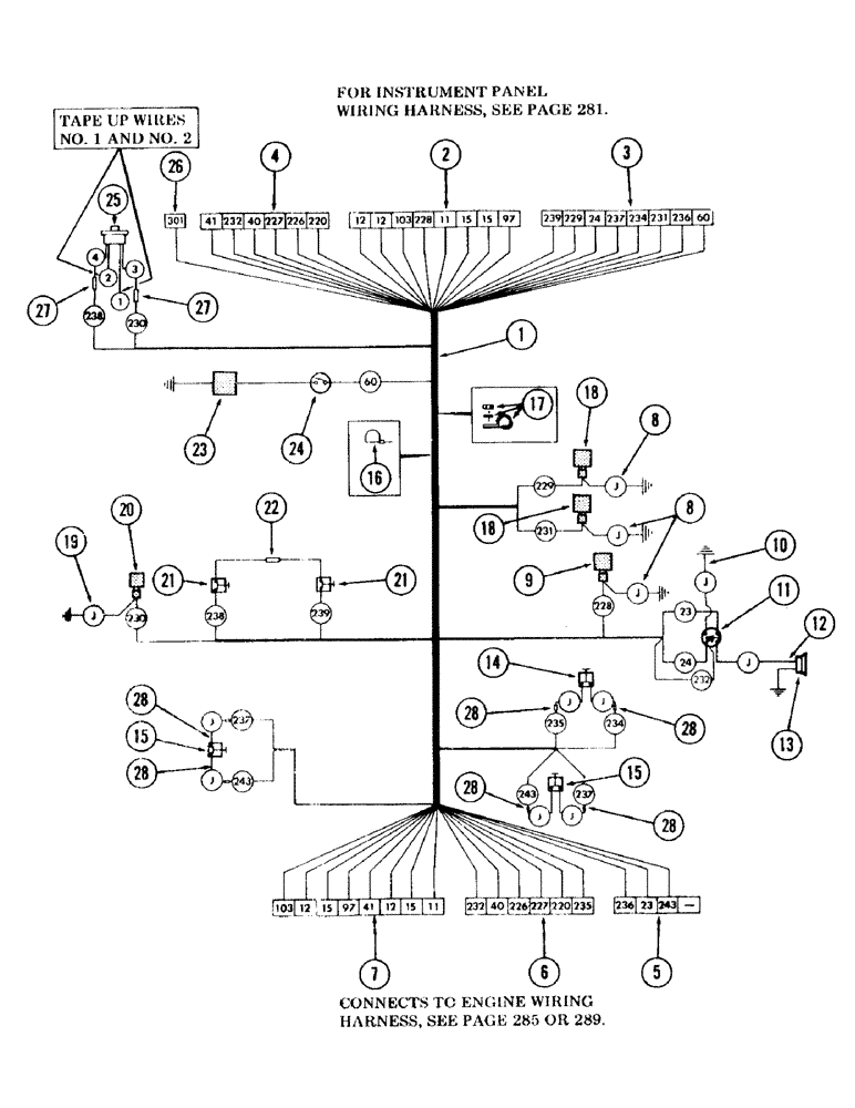 Схема запчастей Case 120 - (283) - TURNTABLE WIRING HARNESS AND ELECTRICAL COMPONENTS (55) - ELECTRICAL SYSTEMS