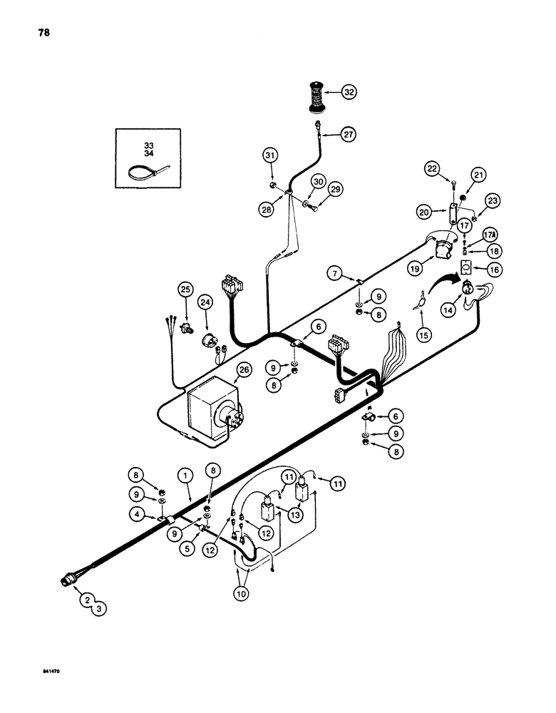 Схема запчастей Case 880D - (078) - ELECTRICAL HARNESS, CAB AND TURNTABLE (06) - ELECTRICAL SYSTEMS