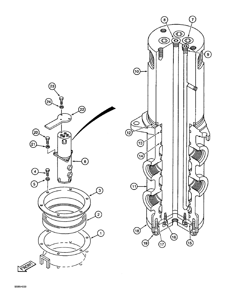 Схема запчастей Case 9060B - (8-148) - HYDRAULIC SWIVEL (08) - HYDRAULICS