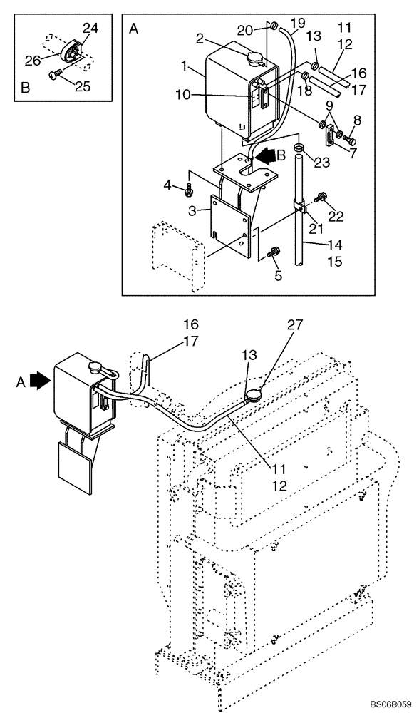 Схема запчастей Case CX330 - (02-05) - COOLANT RECOVERY SYSTEM (02) - ENGINE