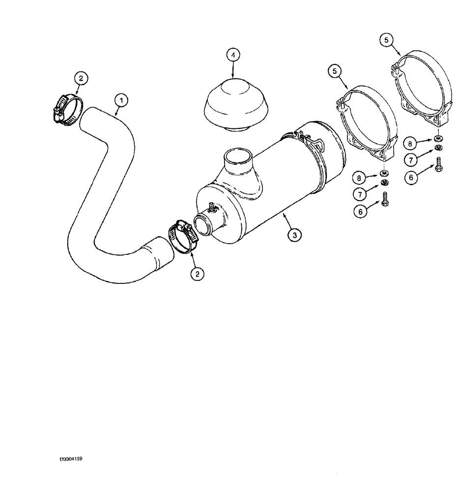 Схема запчастей Case MAXI-SNEAKER - (02-004) - AIR CLEANER AND AIR INTAKE (02) - ENGINE
