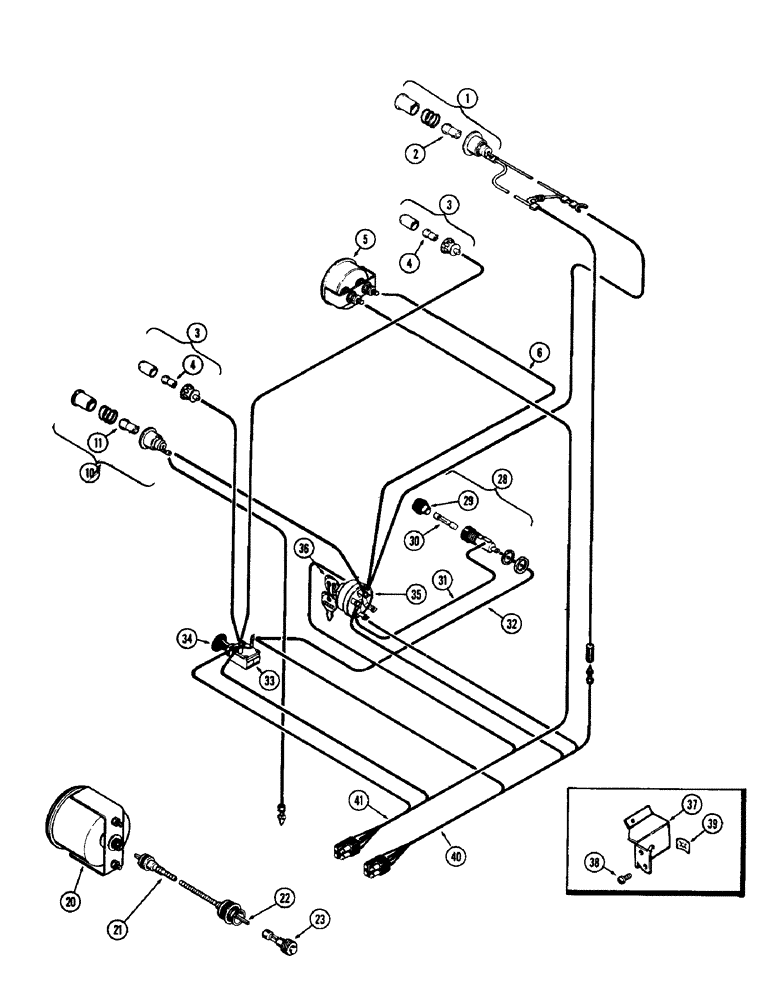 Схема запчастей Case 480CK - (059C) - INSTRUMENTS AND WIRING, (188) DIESEL ENGINE, USED WITH ALTERNATOR, FIRST USED TRACTOR S/N 8656686 