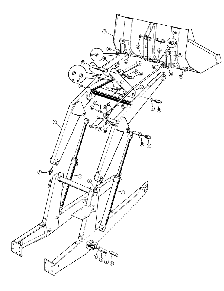 Схема запчастей Case 480CK - (06) - LOADER LIFT FRAME AND RELATED PARTS (82) - FRONT LOADER & BUCKET