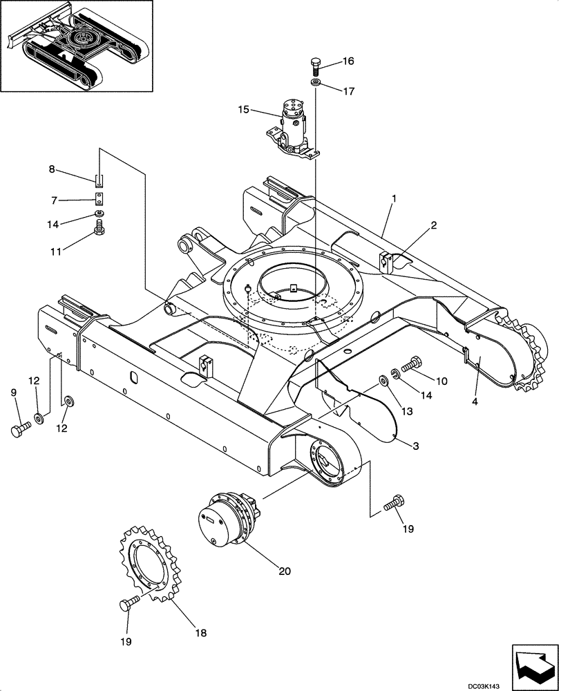 Схема запчастей Case CX47 - (05-02[00]) - UNDERCARRIAGE - TRACK, RUBBER (11) - TRACKS/STEERING
