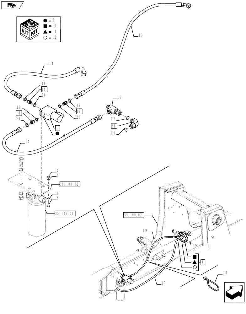 Схема запчастей Case 580SN - (35.432.0101) - VAR - 423011 - STEERING CONTROL VALVE (35) - HYDRAULIC SYSTEMS