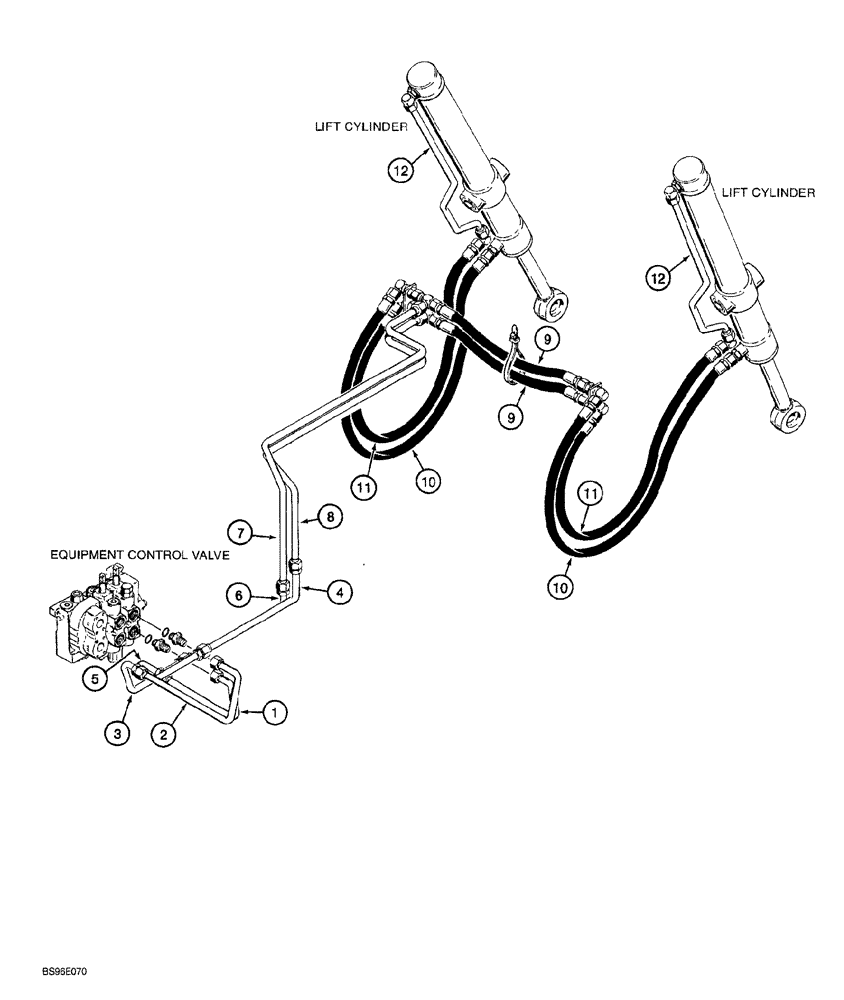Схема запчастей Case 1150G - (1-016) - PICTORIAL INDEX - DOZER LIFT HYDRAULIC CIRCUIT (00) - PICTORIAL INDEX