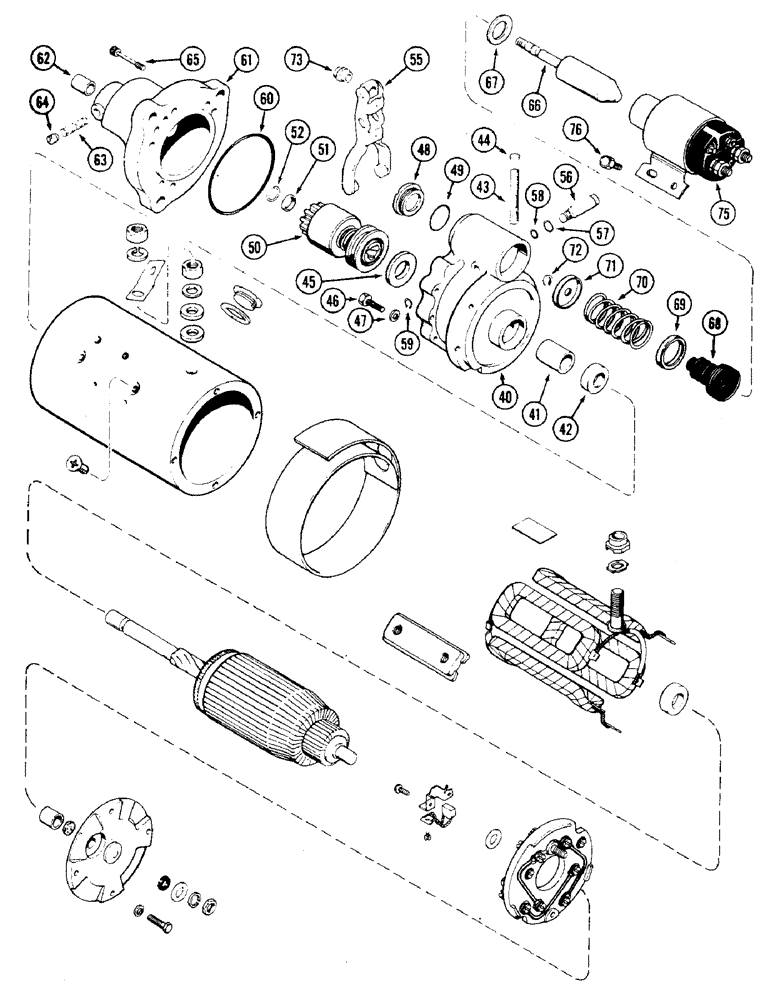 Схема запчастей Case 475 - (082) - A145555 STARTER, DELCO-REMY NO. 1113478 (55) - ELECTRICAL SYSTEMS