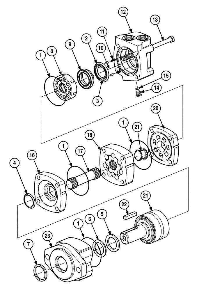 Схема запчастей Case 6010 - (08-37) - MOTOR, HYDRAULIC - STAKEDOWN (35) - HYDRAULIC SYSTEMS
