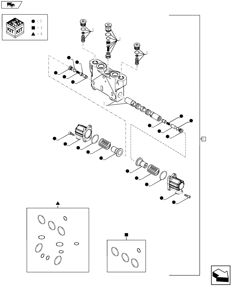 Схема запчастей Case 580SN - (35.726.56[04]) - BACKHOE CONTROL VALVE, BOOM SECTION (35) - HYDRAULIC SYSTEMS