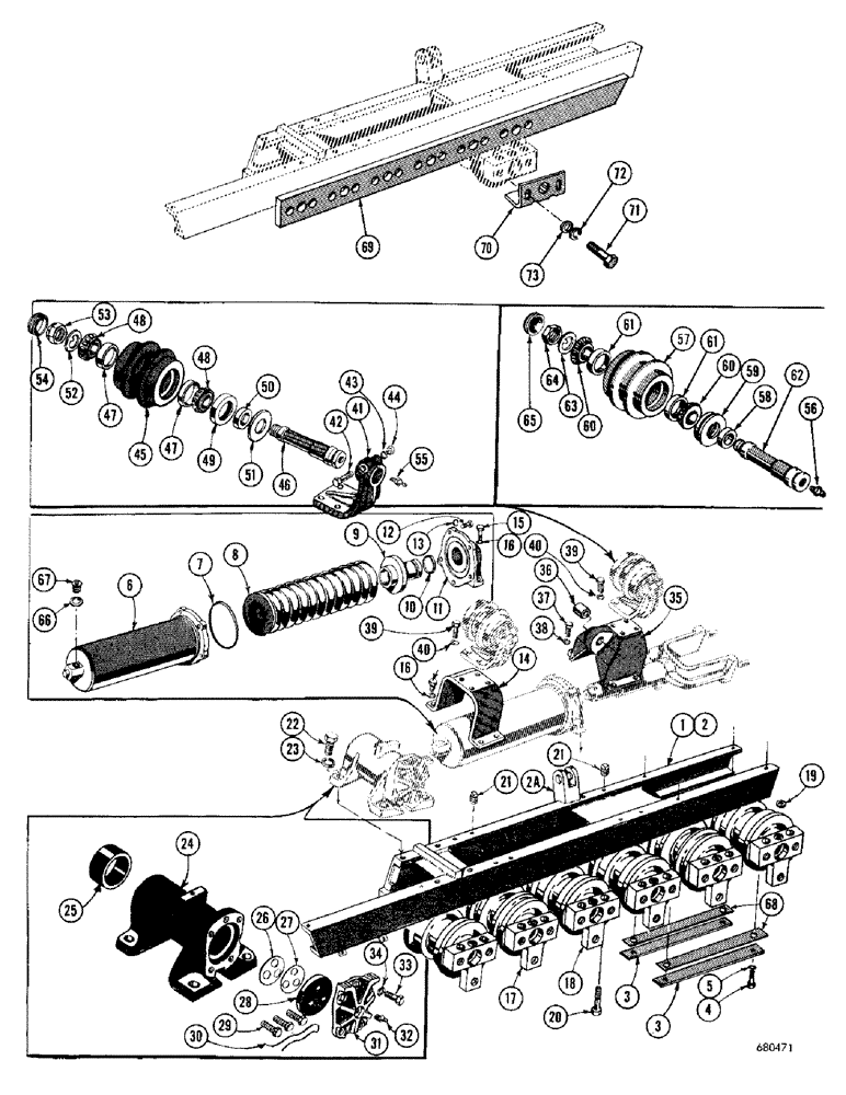Схема запчастей Case 1000D - (156) - TRACK FRAME AND RECOIL SYSTEM (04) - UNDERCARRIAGE