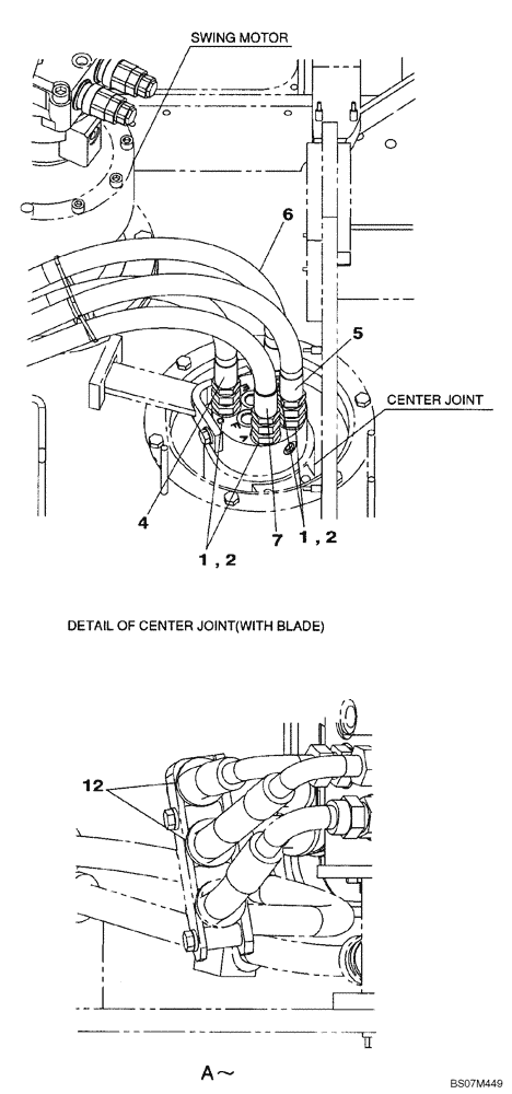 Схема запчастей Case CX135SR - (08-42[01]) - HYDRAULICS - TRAVEL - WITH DOZER BLADE (08) - HYDRAULICS