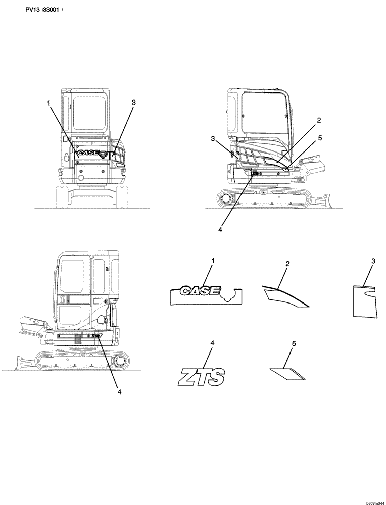 Схема запчастей Case CX27B PV13 - (06-023[00]) - NAME PLATE INSTALLATION (PM22T00049F1) NAME-PLATE