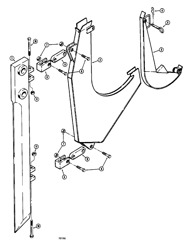Схема запчастей Case 475 - (176) - CHUTES AND BLADES, BEFORE TRACTOR SN. 3049850, 1-1/2" WIDE X 24" COVER DEPTH (89) - TOOLS