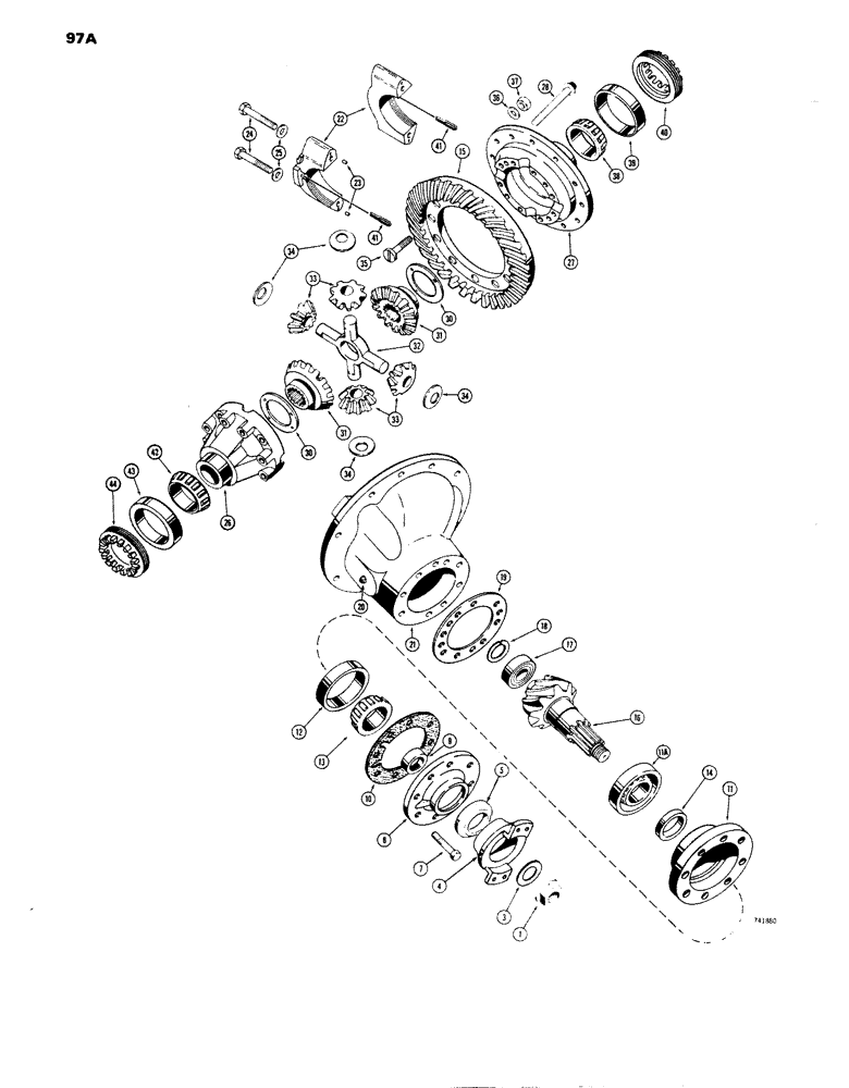 Схема запчастей Case W14 - (097A) - *L57780 FRONT AXLE DIFFERENTIAL (06) - POWER TRAIN