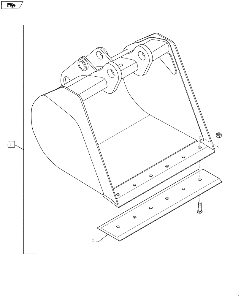 Схема запчастей Case 580SN WT - (84.100.01[07]) - BUCKET, BACKHOE - DITCH CLEANING (914 MM (36 INCH) WIDE) (84) - BOOMS, DIPPERS & BUCKETS