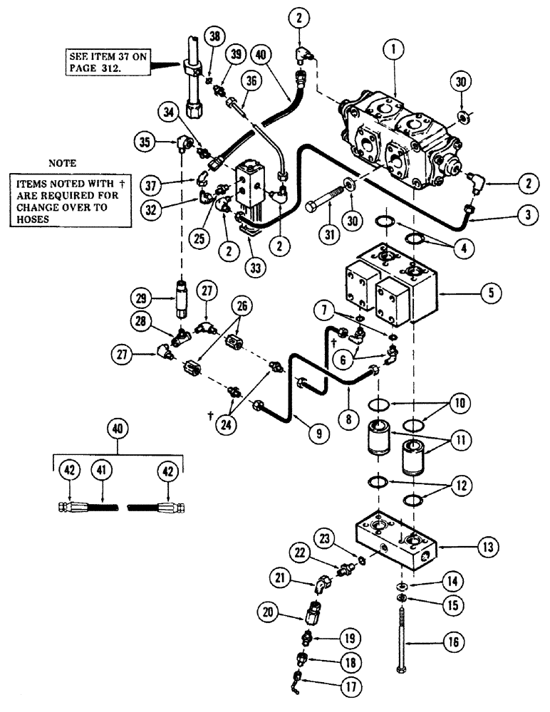 Схема запчастей Case 40BLC - (328) - ROTARY CUTTER HYDRAULICS, (USED WITH ROTARY CUTTER) (07) - HYDRAULIC SYSTEM