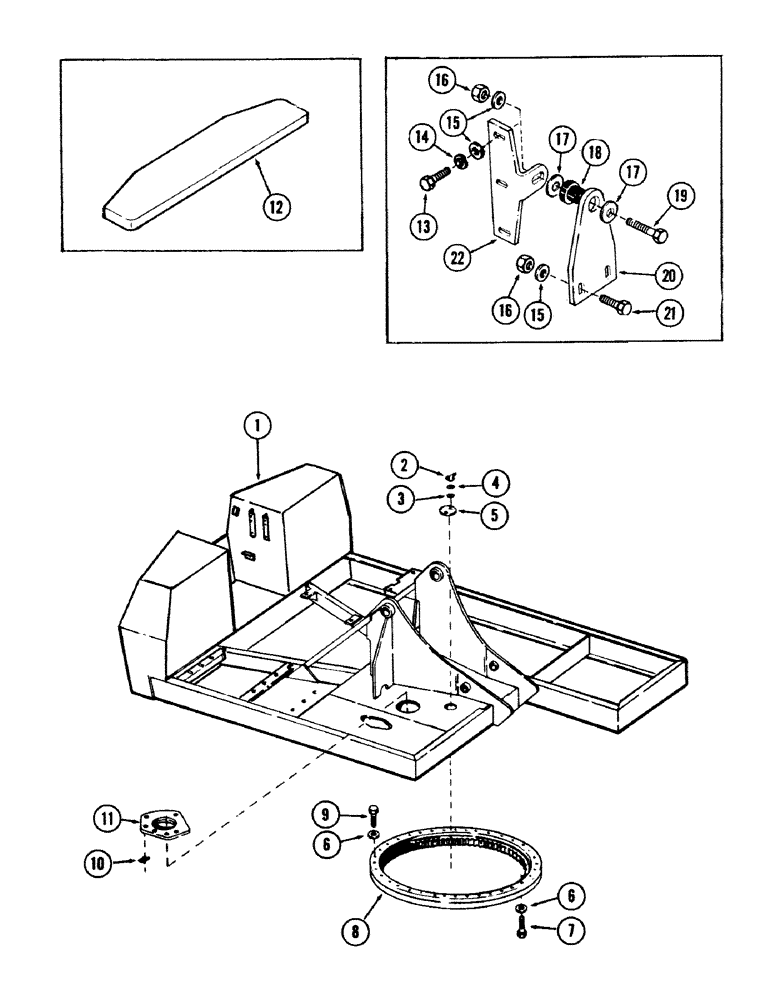 Схема запчастей Case 40 - (084) - TURNTABLE, BEARING AND RELATED PARTS (39) - FRAMES AND BALLASTING