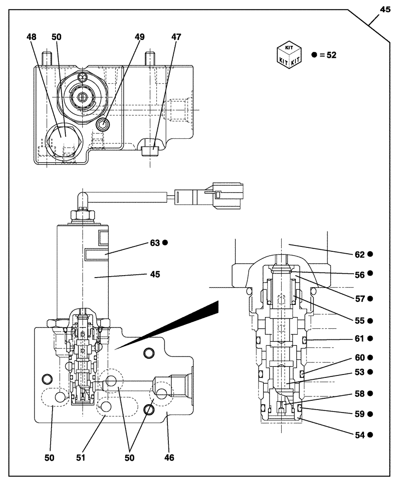 Схема запчастей Case CX350C - (08-040[00]) - HIGH PRESSURE PUMP - SOLENOID VALVE - WITH AUXILIARY HYDRAULICS (08) - HYDRAULICS