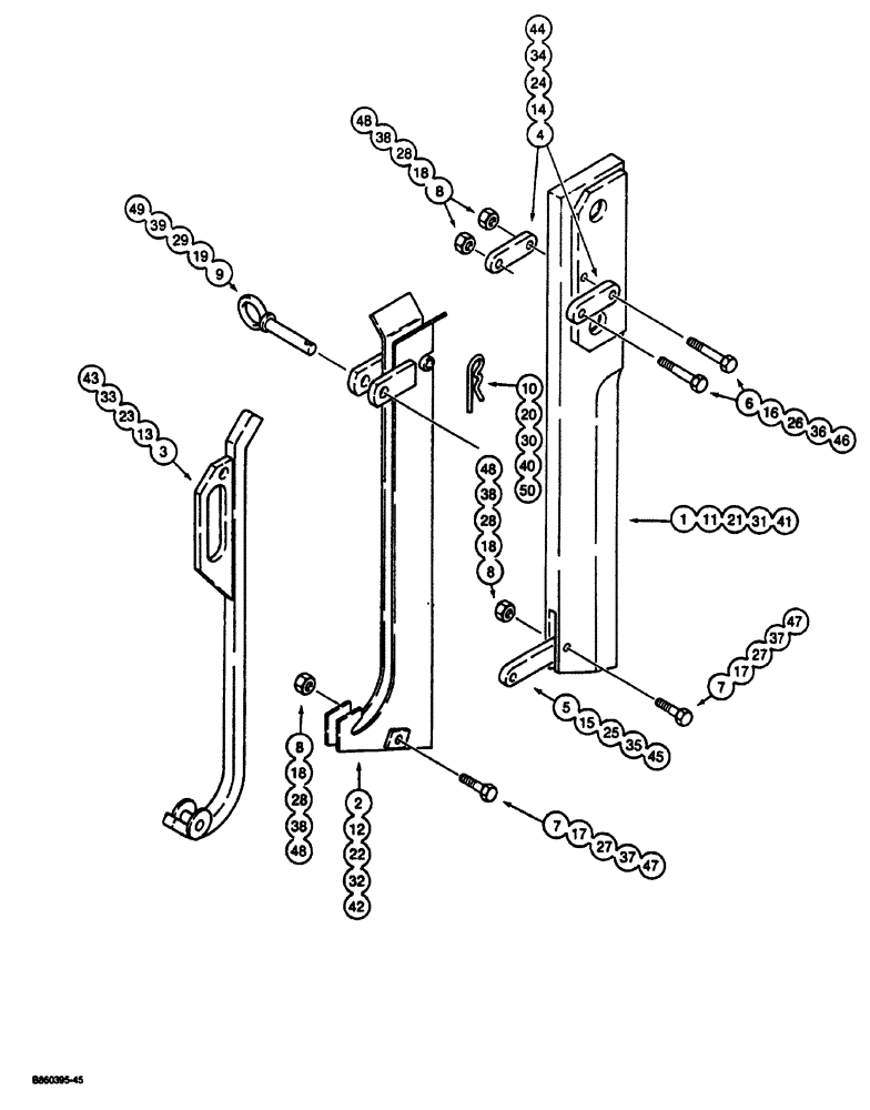 Схема запчастей Case CASE - (9-36) - PLOW BLADES AND CHUTES, STRAIGHT BLADE - 3/8" - 5/8" CLEARANCE (09) - CHASSIS
